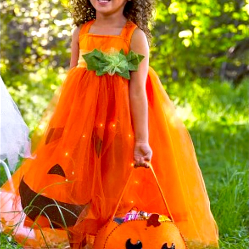 Pottery Barn Kids Pumpkin Light Up costume 4-6